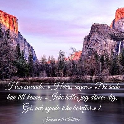 Picture 03 - Johannes 8:11 SV1917 - Hon svarade: »Herre, ingen.» Då sade han till - Bible Verse Picture