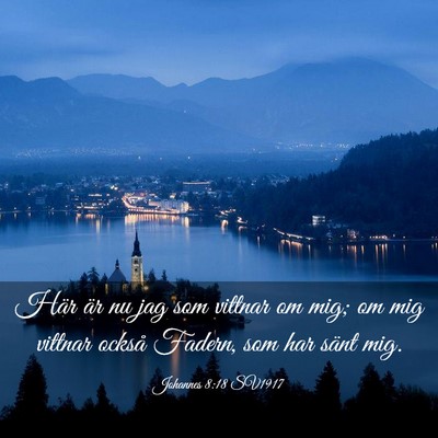 Picture 03 - Johannes 8:18 SV1917 - Här är nu jag som vittnar om mig; om mig - Bible Verse Picture