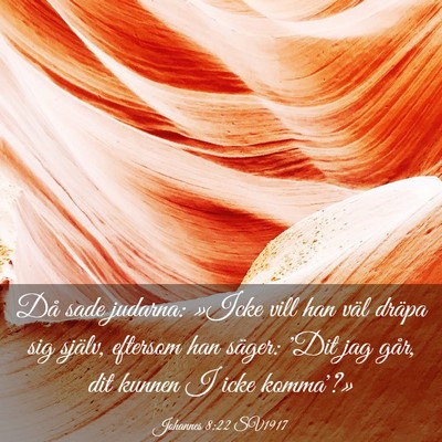 Picture 03 - Johannes 8:22 SV1917 - Då sade judarna: »Icke vill han väl dräpa sig - Bible Verse Picture
