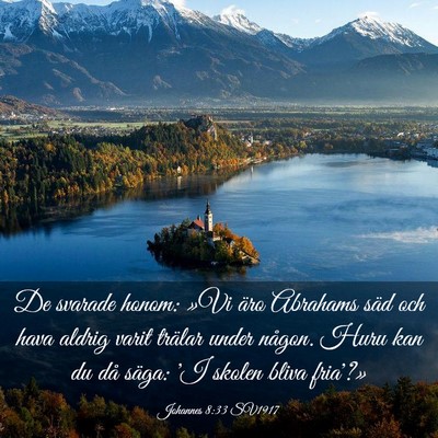 Picture 03 - Johannes 8:33 SV1917 - De svarade honom: »Vi äro Abrahams säd och - Bible Verse Picture