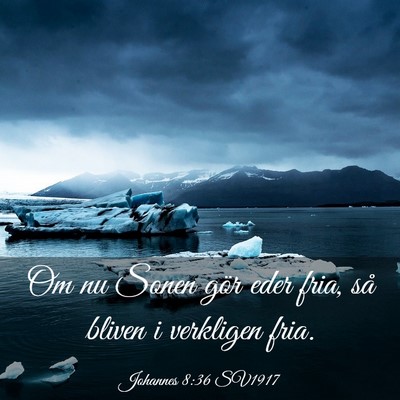 Picture 03 - Johannes 8:36 SV1917 - Om nu Sonen gör eder fria, så bliven i - Bible Verse Picture