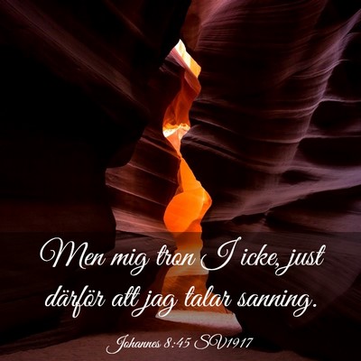 Picture 03 - Johannes 8:45 SV1917 - Men mig tron I icke, just därför att jag talar - Bible Verse Picture