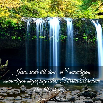 Picture 03 - Johannes 8:58 SV1917 - Jesus sade till dem: »Sannerligen, sannerligen - Bible Verse Picture
