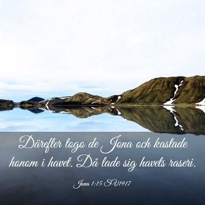 Picture 03 - Jona 1:15 SV1917 - Därefter togo de Jona och kastade honom i havet. - Bible Verse Picture