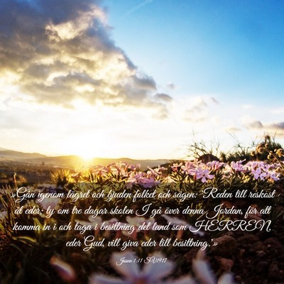Picture 03 - Josua 1:11 SV1917 - »Gån igenom lägret och bjuden folket och - Bible Verse Picture