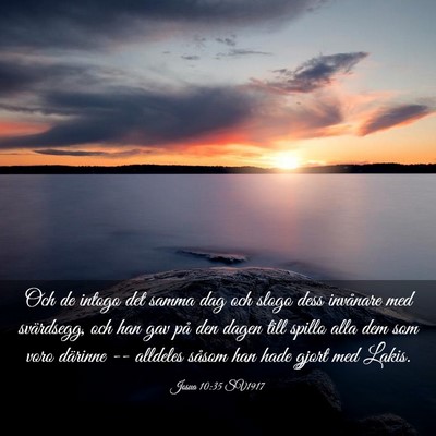 Picture 03 - Josua 10:35 SV1917 - Och de intogo det samma dag och slogo dess - Bible Verse Picture