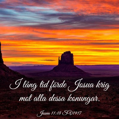 Picture 03 - Josua 11:18 SV1917 - I lång tid förde Josua krig mot alla dessa - Bible Verse Picture