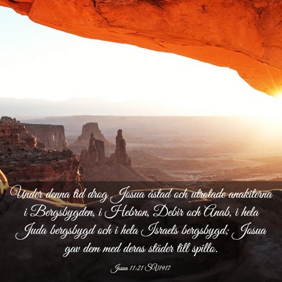 Picture 03 - Josua 11:21 SV1917 - Under denna tid drog Josua åstad och utrotade - Bible Verse Picture
