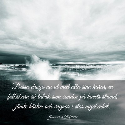 Picture 03 - Josua 11:4 SV1917 - Dessa drogo nu ut med alla sina härar, en - Bible Verse Picture