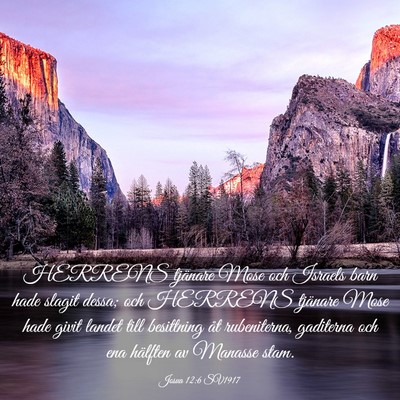 Picture 03 - Josua 12:6 SV1917 - HERRENS tjänare Mose och Israels barn hade - Bible Verse Picture