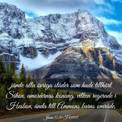 Picture 03 - Josua 13:10 SV1917 - jämte alla övriga städer som hade tillhört - Bible Verse Picture