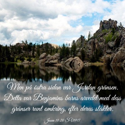 Picture 03 - Josua 18:20 SV1917 - Men på östra sidan var Jordan gränsen. Detta - Bible Verse Picture