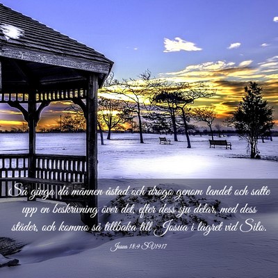 Picture 03 - Josua 18:9 SV1917 - Så gingo då männen åstad och drogo genom - Bible Verse Picture