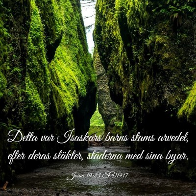 Picture 03 - Josua 19:23 SV1917 - Detta var Isaskars barns stams arvedel, efter - Bible Verse Picture