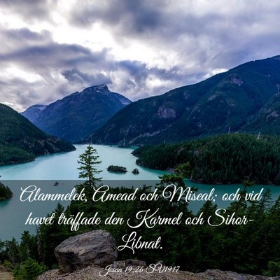 Picture 03 - Josua 19:26 SV1917 - Alammelek, Amead och Miseal; och vid havet - Bible Verse Picture