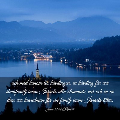 Picture 03 - Josua 22:14 SV1917 - och med honom tio hövdingar, en hövding för - Bible Verse Picture