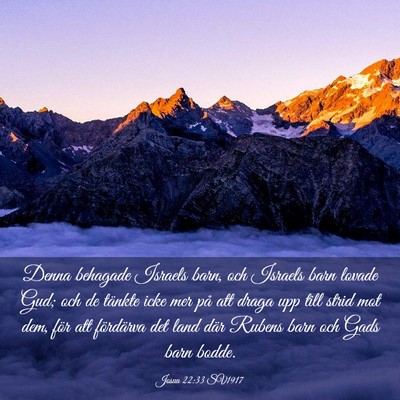 Picture 03 - Josua 22:33 SV1917 - Denna behagade Israels barn, och Israels barn - Bible Verse Picture
