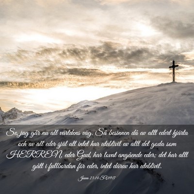 Picture 03 - Josua 23:14 SV1917 - Se, jag går nu all världens väg. Så besinnen - Bible Verse Picture
