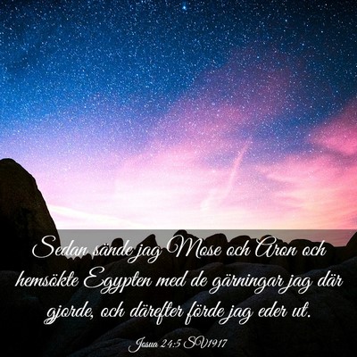 Picture 03 - Josua 24:5 SV1917 - Sedan sände jag Mose och Aron och hemsökte - Bible Verse Picture