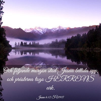Picture 03 - Josua 6:12 SV1917 - Och följande morgon stod Josua bittida upp, och - Bible Verse Picture