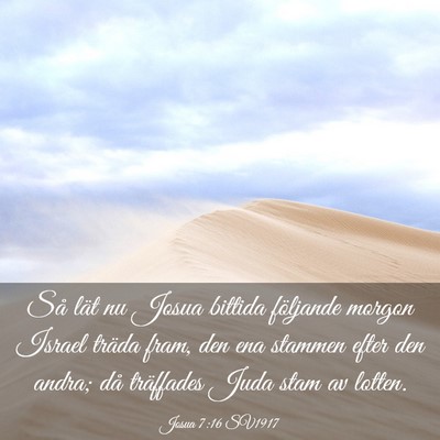Picture 03 - Josua 7:16 SV1917 - Så lät nu Josua bittida följande morgon Israel - Bible Verse Picture
