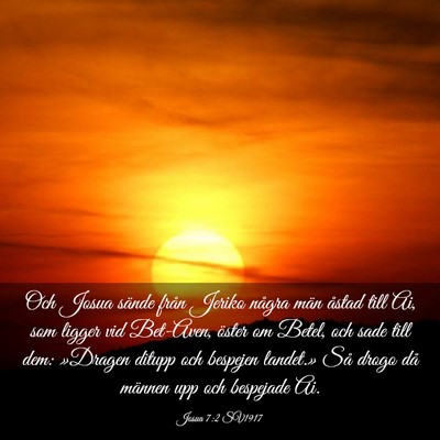 Picture 03 - Josua 7:2 SV1917 - Och Josua sände från Jeriko några män åstad - Bible Verse Picture