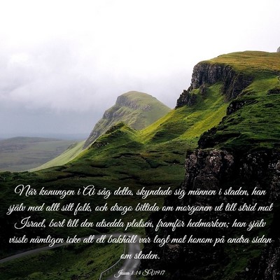 Picture 03 - Josua 8:14 SV1917 - När konungen i Ai såg detta, skyndade sig - Bible Verse Picture