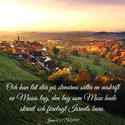 Picture 03 - Josua 8:32 SV1917 - Och han lät där på stenarna sätta en avskrift - Bible Verse Picture