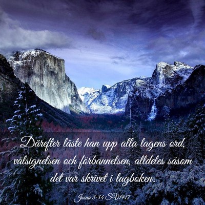 Picture 03 - Josua 8:34 SV1917 - Därefter läste han upp alla lagens ord, - Bible Verse Picture