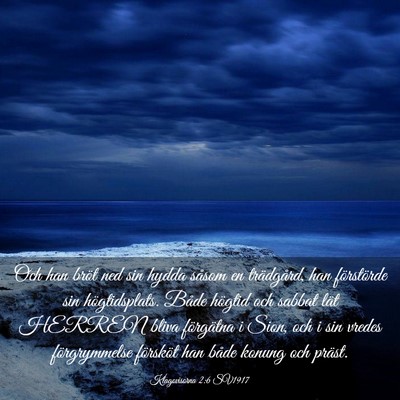 Picture 03 - Klagovisorna 2:6 SV1917 - Och han bröt ned sin hydda såsom en trädgård, - Bible Verse Picture