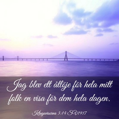 Picture 03 - Klagovisorna 3:14 SV1917 - Jag blev ett åtlöje för hela mitt folk en visa - Bible Verse Picture