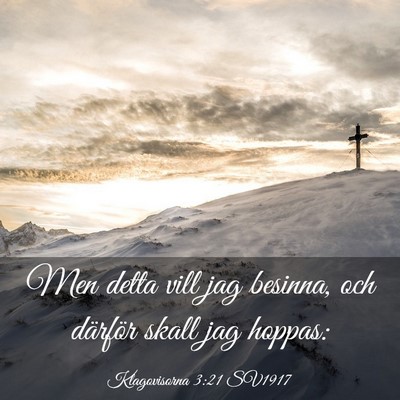 Picture 03 - Klagovisorna 3:21 SV1917 - Men detta vill jag besinna, och därför skall - Bible Verse Picture