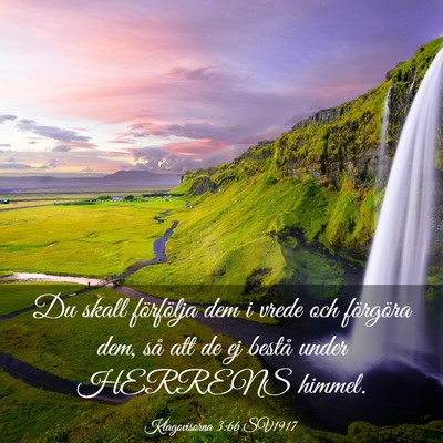 Picture 03 - Klagovisorna 3:66 SV1917 - Du skall förfölja dem i vrede och förgöra - Bible Verse Picture