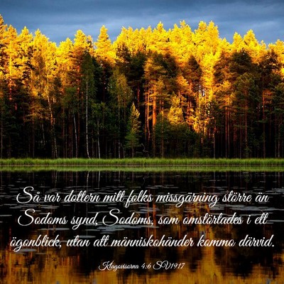 Picture 03 - Klagovisorna 4:6 SV1917 - Så var dottern mitt folks missgärning större - Bible Verse Picture