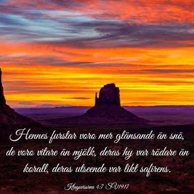 Picture 03 - Klagovisorna 4:7 SV1917 - Hennes furstar voro mer glänsande än snö, de - Bible Verse Picture