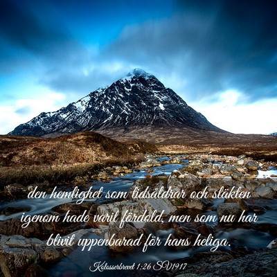 Picture 03 - Kolosserbrevet 1:26 SV1917 - den hemlighet som tidsåldrar och släkten igenom - Bible Verse Picture