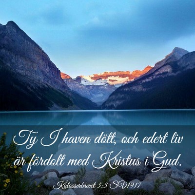 Picture 03 - Kolosserbrevet 3:3 SV1917 - Ty I haven dött, och edert liv är fördolt med - Bible Verse Picture