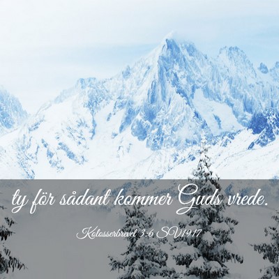 Picture 03 - Kolosserbrevet 3:6 SV1917 - ty för sådant kommer Guds - Bible Verse Picture