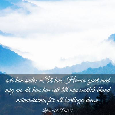 Picture 03 - Lukas 1:25 SV1917 - och hon sade: »Så har Herren gjort med mig nu, - Bible Verse Picture