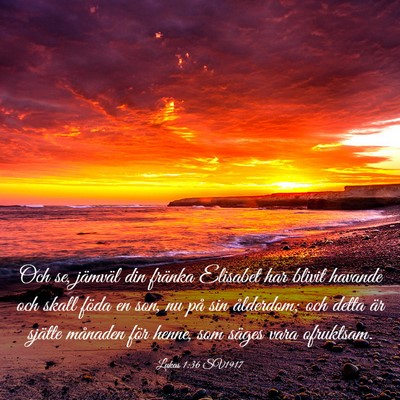 Picture 03 - Lukas 1:36 SV1917 - Och se, jämväl din fränka Elisabet har blivit - Bible Verse Picture