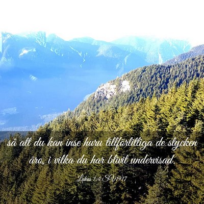 Picture 03 - Lukas 1:4 SV1917 - så att du kan inse huru tillförlitliga de - Bible Verse Picture