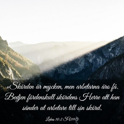 Picture 03 - Lukas 10:2 SV1917 - »Skörden är mycken, men arbetarna äro få. - Bible Verse Picture