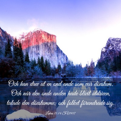 Picture 03 - Lukas 11:14 SV1917 - Och han drev ut en ond ande som var dövstum. Och - Bible Verse Picture