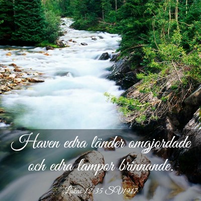 Picture 03 - Lukas 12:35 SV1917 - Haven edra länder omgjordade och edra lampor - Bible Verse Picture