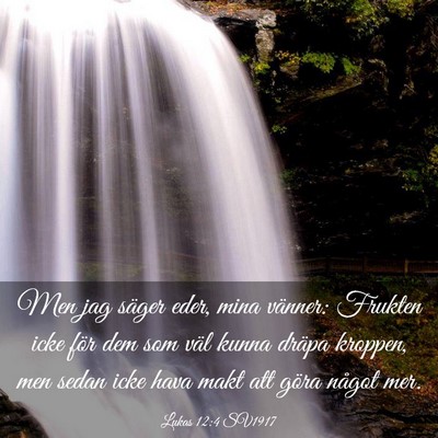 Picture 03 - Lukas 12:4 SV1917 - Men jag säger eder, mina vänner: Frukten icke - Bible Verse Picture
