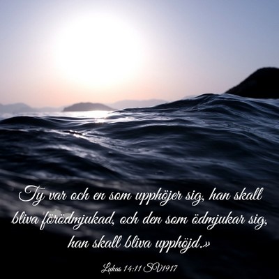 Picture 03 - Lukas 14:11 SV1917 - Ty var och en som upphöjer sig, han skall bliva - Bible Verse Picture