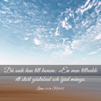 Picture 03 - Lukas 14:16 SV1917 - Då sade han till honom: »En man tillredde ett - Bible Verse Picture