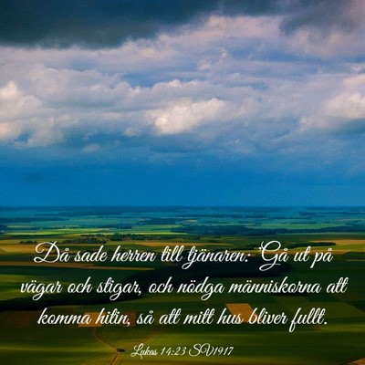 Picture 03 - Lukas 14:23 SV1917 - Då sade herren till tjänaren: 'Gå ut på - Bible Verse Picture