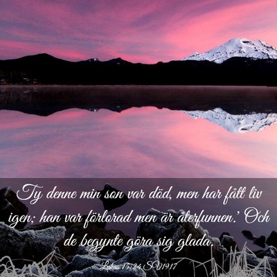 Picture 03 - Lukas 15:24 SV1917 - Ty denne min son var död, men har fått liv - Bible Verse Picture