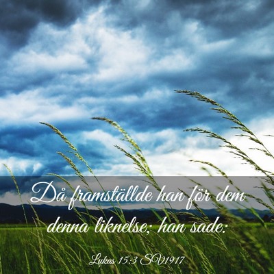 Picture 03 - Lukas 15:3 SV1917 - Då framställde han för dem denna liknelse; han - Bible Verse Picture